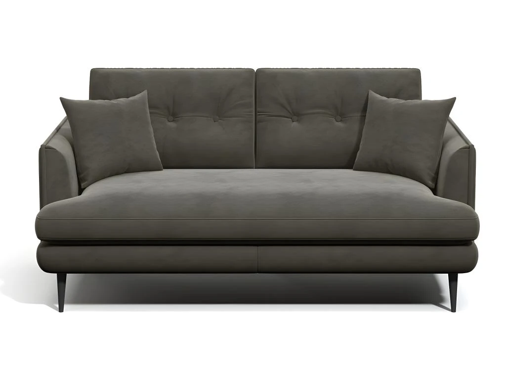 Canapé 2 Places En Velours GANESH - Anthracite 4 Canapé 2 Places En Velours GANESH - Anthracite – Image 4