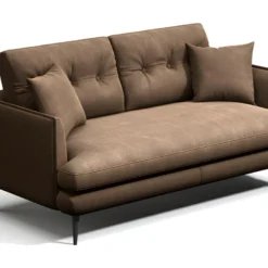 Canapé 2 Places GANESH En Microfibre Aspect Cuir Vieilli -Promos Chesteris Boutique canape 443351