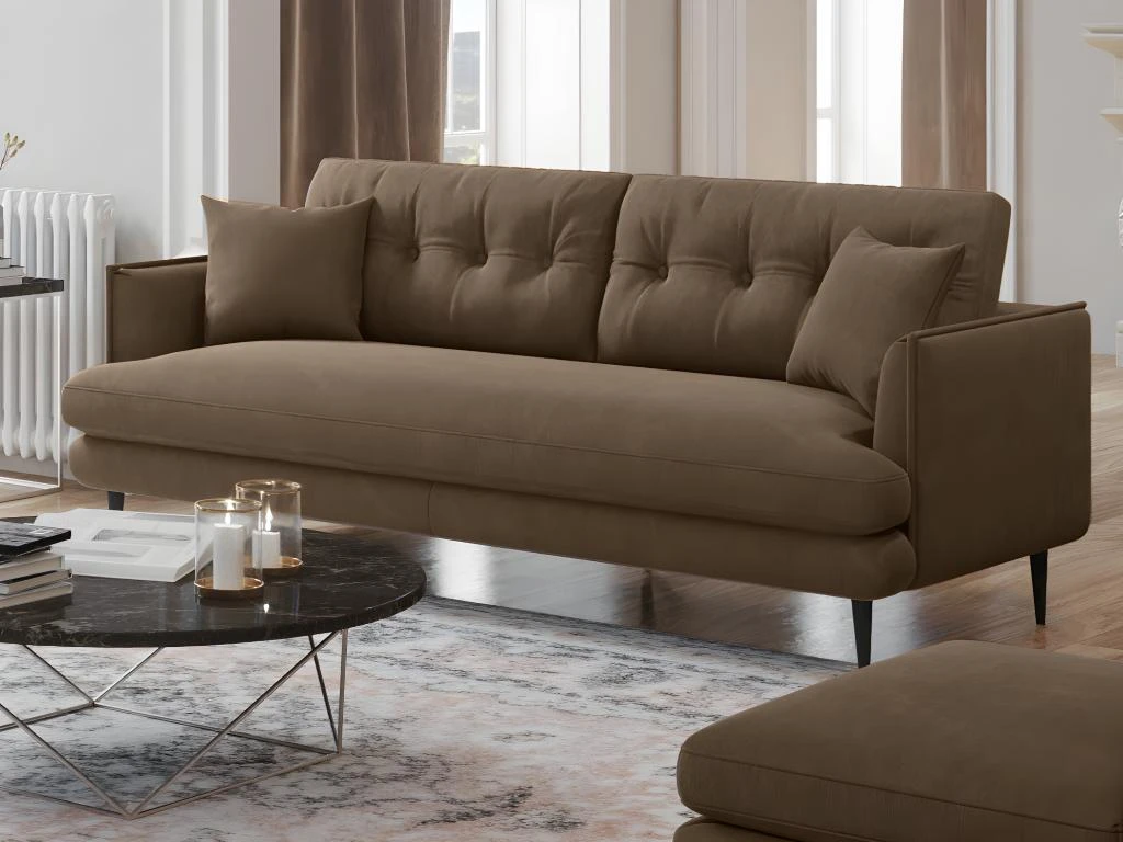 Canapé 3 Places GANESH En Microfibre Aspect Cuir Vieilli 2 Canapé 3 Places GANESH En Microfibre Aspect Cuir Vieilli – Image 2