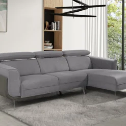 Canapé D'angle Fixe ALSENO - Gris - Angle Droit -Promos Chesteris Boutique canape 444323