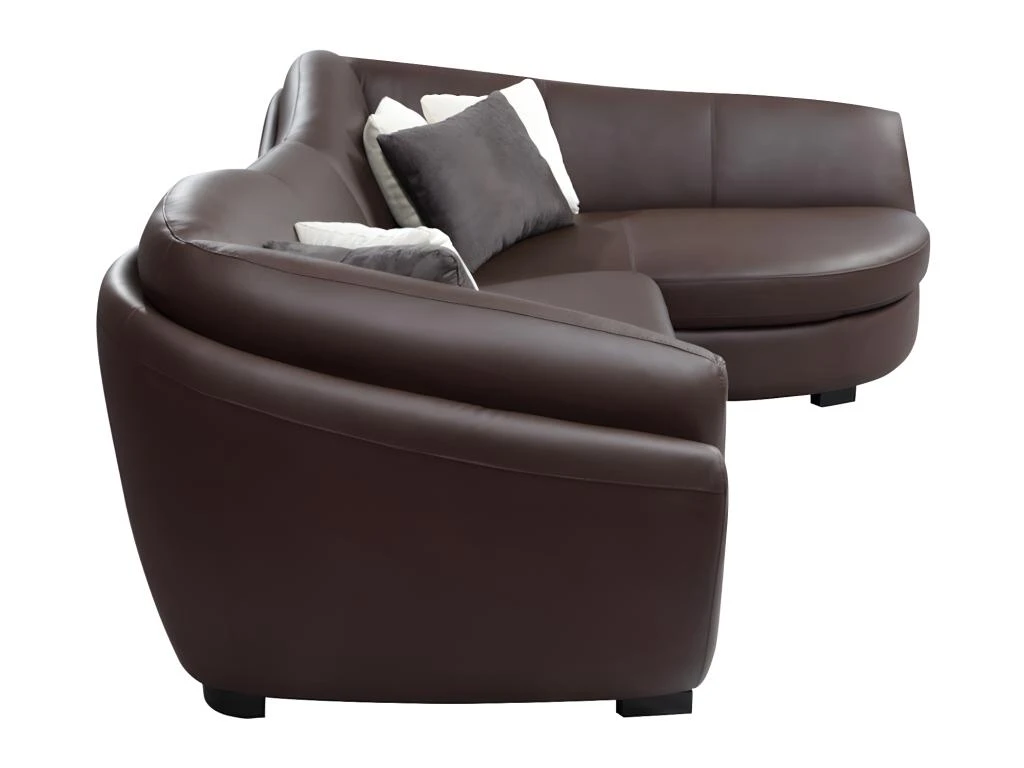 Canapé D'angle Cuir De Buffle 5 Places Et Pouf CAIPI - Marron - Angle Droit 5 Canapé D'angle Cuir De Buffle 5 Places Et Pouf CAIPI - Marron - Angle Droit – Image 5