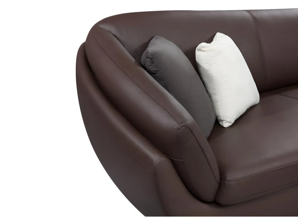 Canapé D'angle Cuir De Buffle 5 Places Et Pouf CAIPI - Marron - Angle Droit 6 Canapé D'angle Cuir De Buffle 5 Places Et Pouf CAIPI - Marron - Angle Droit – Image 6