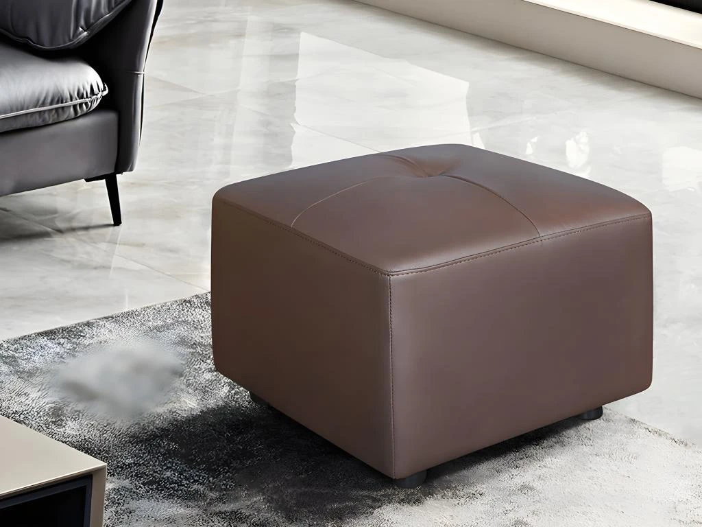 Canapé D'angle Cuir De Buffle 5 Places Et Pouf CAIPI - Marron - Angle Droit 7 Canapé D'angle Cuir De Buffle 5 Places Et Pouf CAIPI - Marron - Angle Droit – Image 7