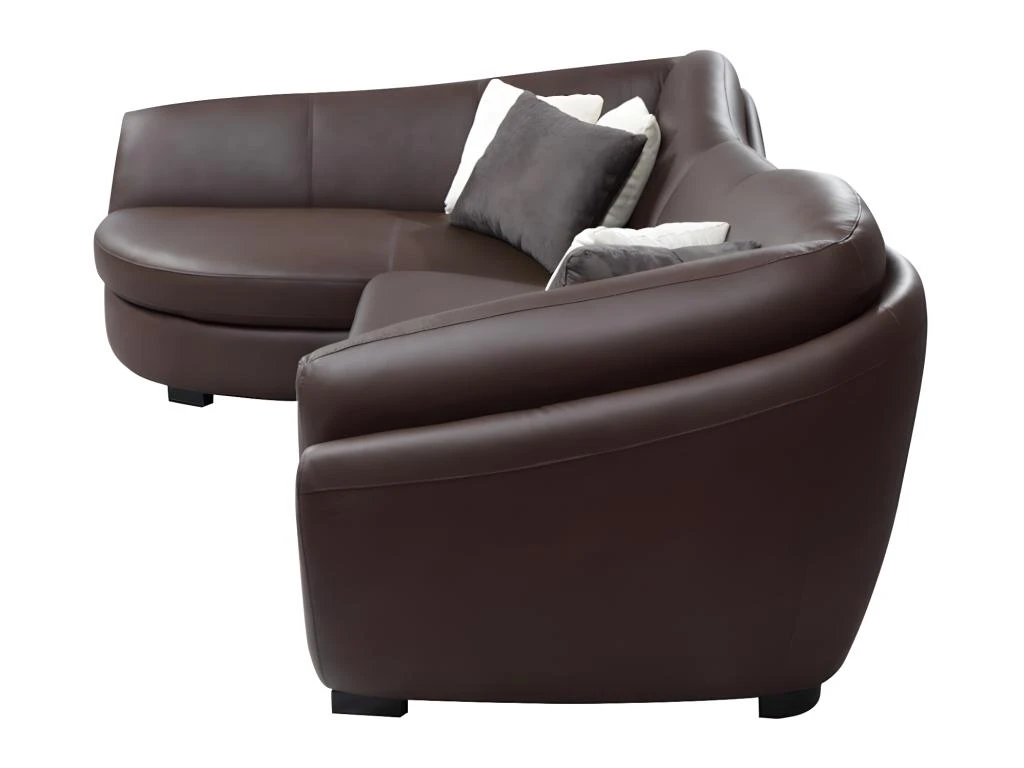 Canapé D'angle Cuir De Buffle 5 Places Et Pouf CAIPI - Marron - Angle Gauche 5 Canapé D'angle Cuir De Buffle 5 Places Et Pouf CAIPI - Marron - Angle Gauche – Image 5