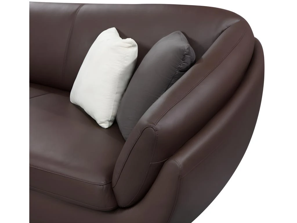 Canapé D'angle Cuir De Buffle 5 Places Et Pouf CAIPI - Marron - Angle Gauche 6 Canapé D'angle Cuir De Buffle 5 Places Et Pouf CAIPI - Marron - Angle Gauche – Image 6