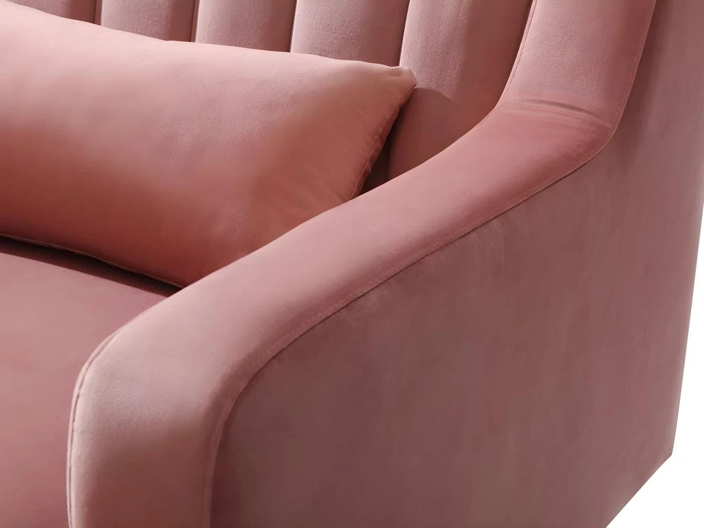 Canapé D'angle MEYREUIL En Velours - Vieux Rose - Angle Droit 7 Canapé D'angle MEYREUIL En Velours - Vieux Rose - Angle Droit – Image 7