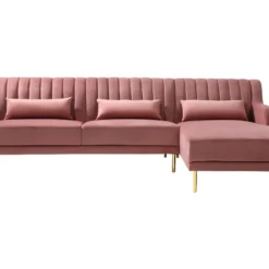 Canapé D'angle MEYREUIL En Velours - Vieux Rose - Angle Droit 9 Canapé D'angle MEYREUIL En Velours - Vieux Rose - Angle Droit -Promos Chesteris Boutique canape 448971