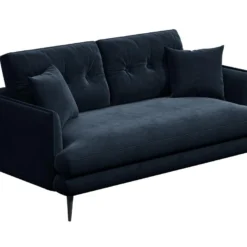 Canapé 2 Places En Velours GANESH - Bleu Nuit 9 Canapé 2 Places En Velours GANESH - Bleu Nuit -Promos Chesteris Boutique canape 473743