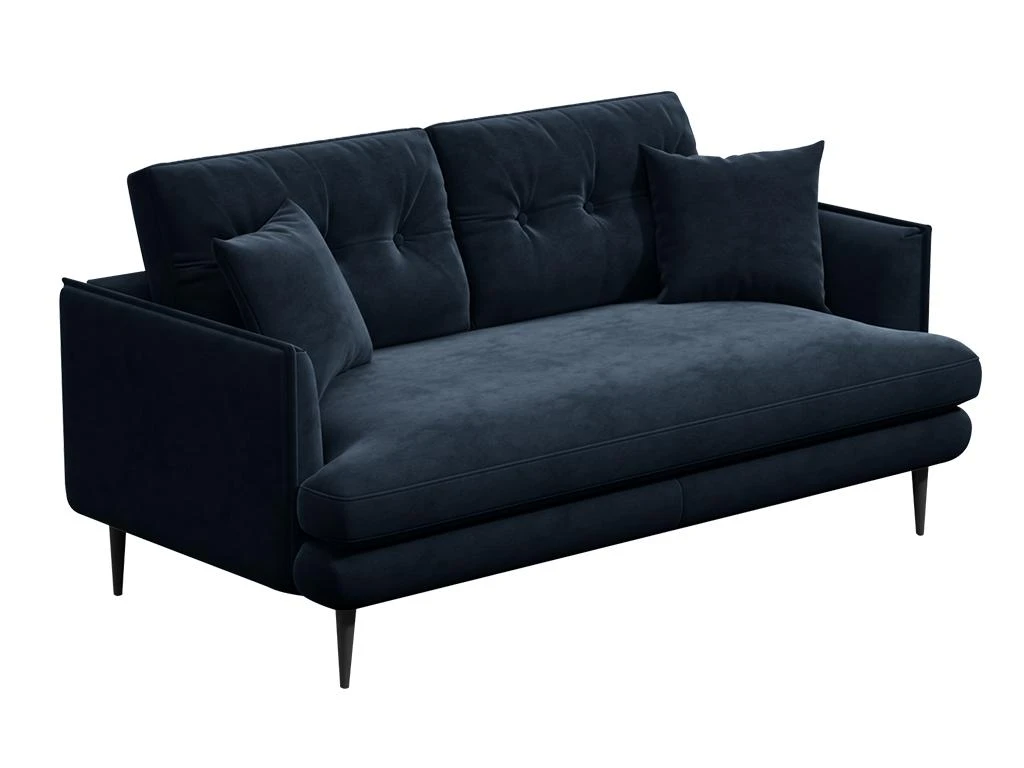 Canapé 2 Places En Velours GANESH - Bleu Nuit 5 Canapé 2 Places En Velours GANESH - Bleu Nuit – Image 5