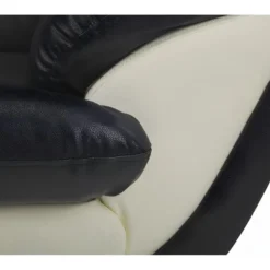 Canapé 2 Places En Simili INDICE - Bicolore Noir Et Ivoire -Promos Chesteris Boutique canape 474029