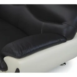 Canapé 2 Places En Simili INDICE - Bicolore Noir Et Ivoire -Promos Chesteris Boutique canape 474035