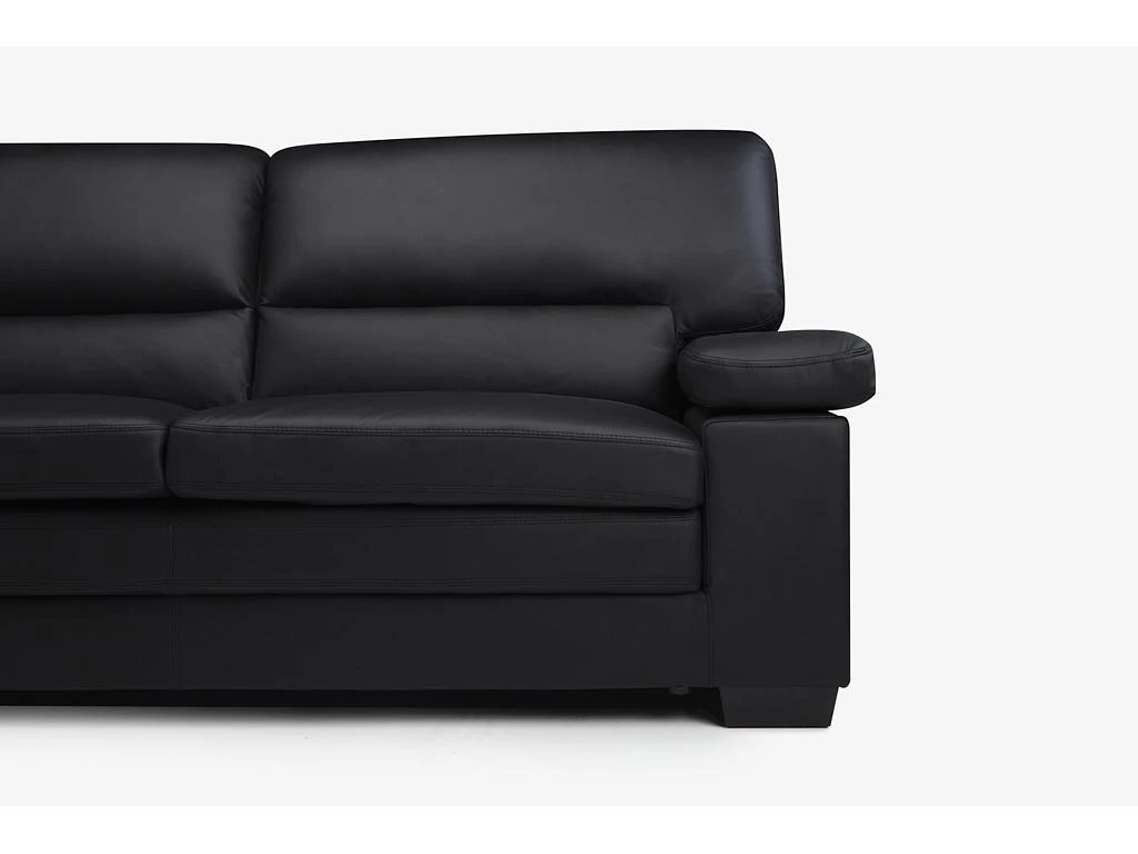 Canapé 3 Places En Cuir De Buffle Noir MIMAS 6 Canapé 3 Places En Cuir De Buffle Noir MIMAS – Image 6