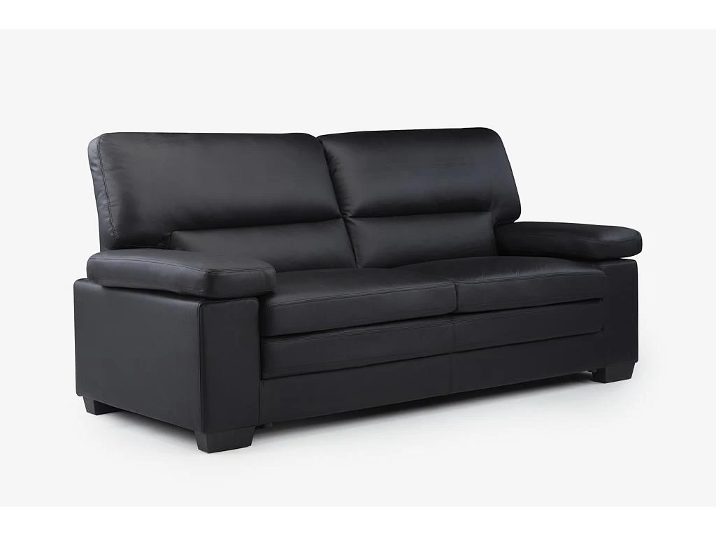 Canapé 3 Places En Cuir De Buffle Noir MIMAS 4 Canapé 3 Places En Cuir De Buffle Noir MIMAS – Image 4