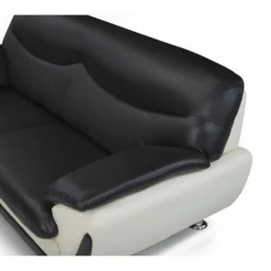 Canapé 3 Places En Simili INDICE - Bicolore Noir Et Ivoire -Promos Chesteris Boutique canape 474205