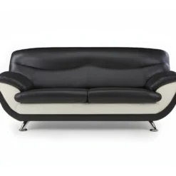 Canapé 3 Places En Simili INDICE - Bicolore Noir Et Ivoire -Promos Chesteris Boutique canape 474209