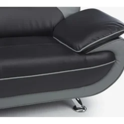 Canapé 2 Places En Simili NIGEL - Bicolore Noir Et Gris -Promos Chesteris Boutique canape 474479