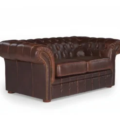 Canapé 2 Places Chesterfield CLOTAIRE 100% Cuir Vieilli -Promos Chesteris Boutique canape 475651
