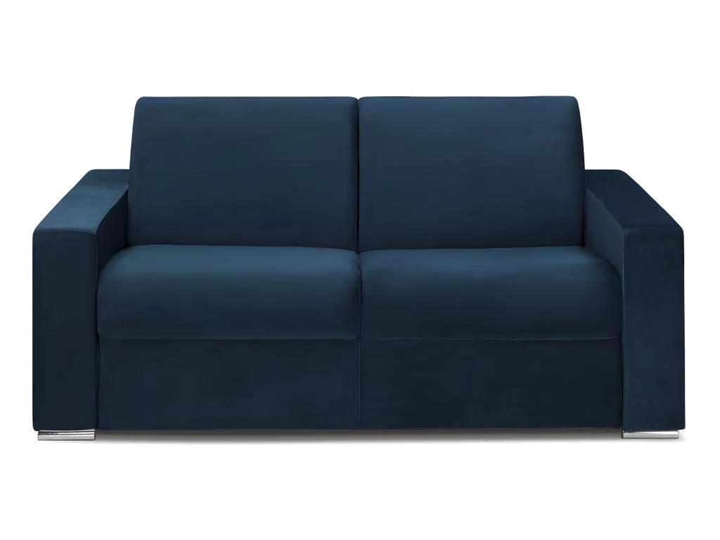 Canapé 4 Places Convertible Express En Velours CALITO - Bleu Nuit - Couchage Lattes Larges 160 Cm - Matelas 22 Cm Avec Mémoire De Forme DUNLOPILLO 1 Canapé 4 Places Convertible Express En Velours CALITO - Bleu Nuit - Couchage Lattes Larges 160 Cm - Matelas 22 Cm Avec Mémoire De Forme DUNLOPILLO