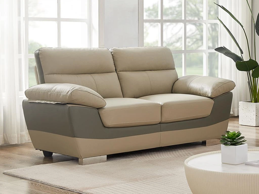 Canapé 2 Places En Cuir FRANCESCA - Taupe 2 Canapé 2 Places En Cuir FRANCESCA - Taupe – Image 2