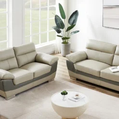 Canapé 2 Places En Cuir FRANCESCA - Taupe 14 Canapé 2 Places En Cuir FRANCESCA - Taupe -Promos Chesteris Boutique canape 479597