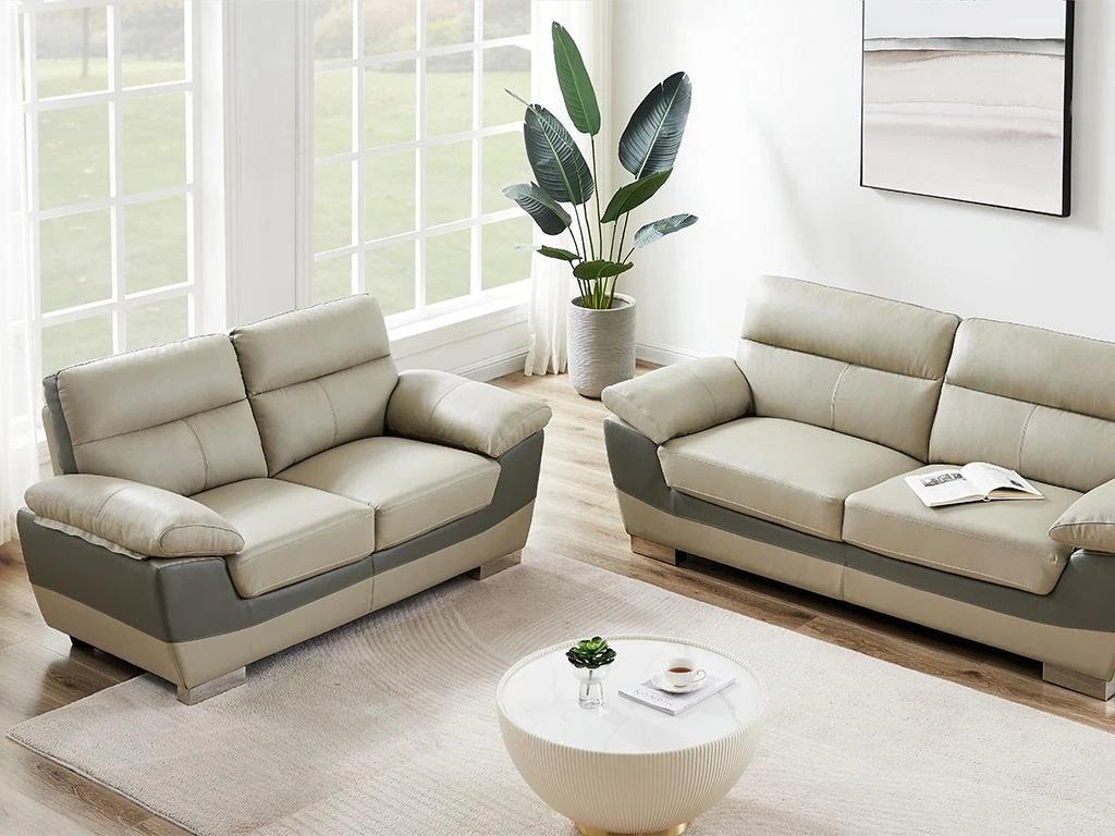 Canapé 2 Places En Cuir FRANCESCA - Taupe 5 Canapé 2 Places En Cuir FRANCESCA - Taupe – Image 5