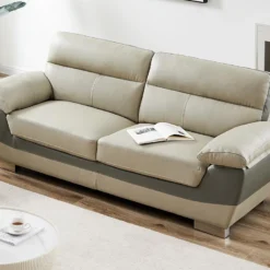 Canapé 3 Places En Cuir FRANCESCA - Taupe 12 Canapé 3 Places En Cuir FRANCESCA - Taupe -Promos Chesteris Boutique canape 479617