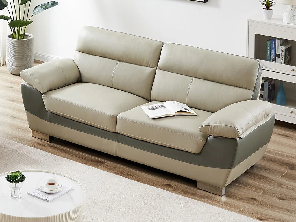 Canapé 3 Places En Cuir FRANCESCA - Taupe 3 Canapé 3 Places En Cuir FRANCESCA - Taupe – Image 3