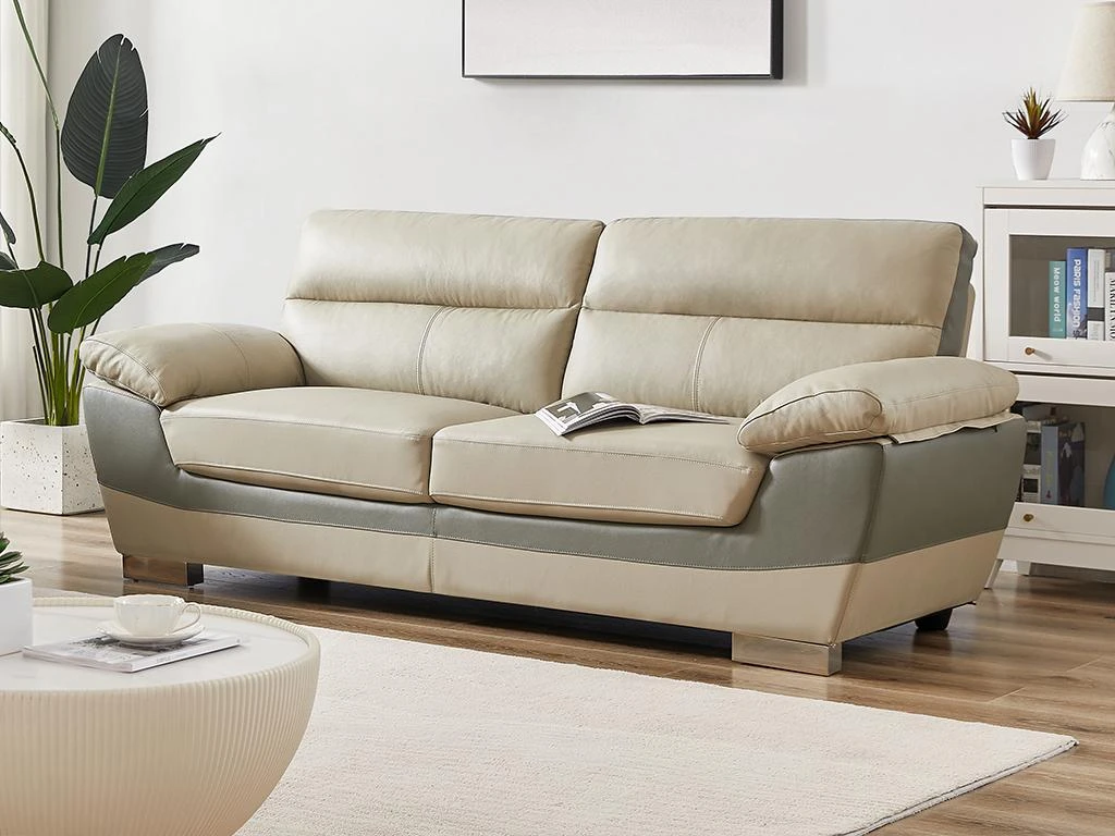 Canapé 3 Places En Cuir FRANCESCA - Taupe 2 Canapé 3 Places En Cuir FRANCESCA - Taupe – Image 2