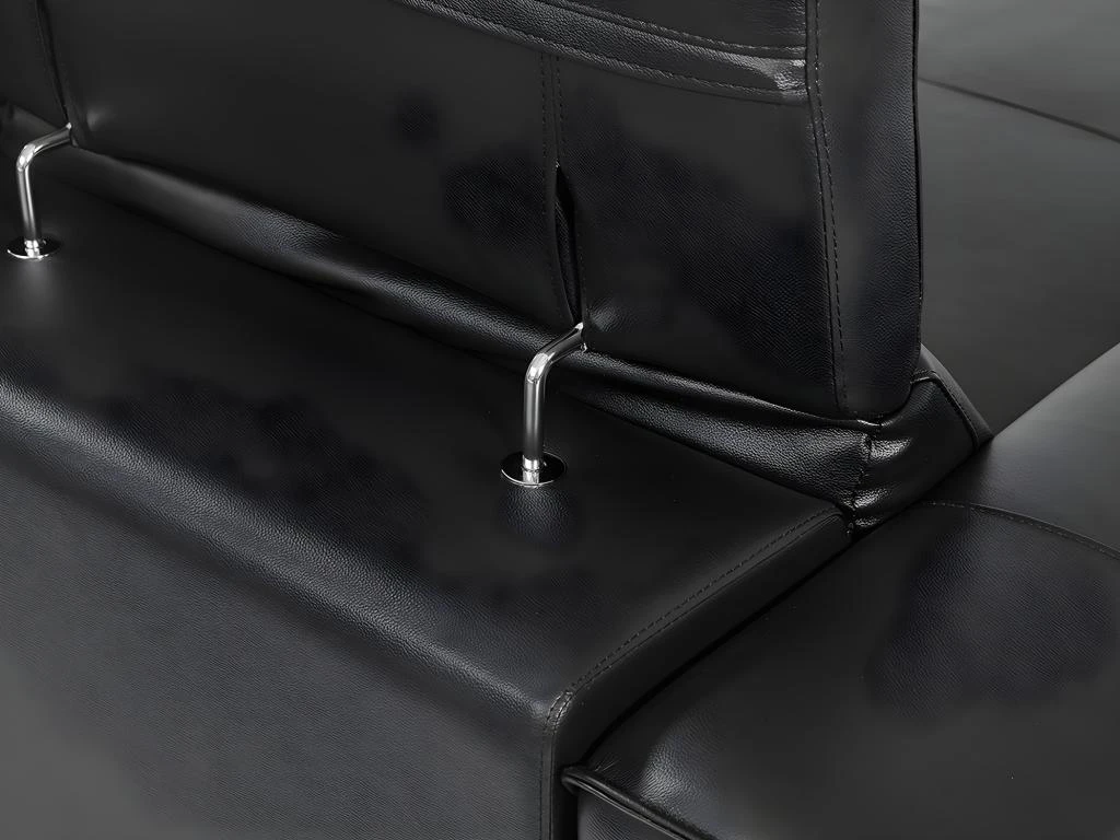 Canapé D'angle Gauche En Cuir De Buffle Noir ANDOR 12 Canapé D'angle Gauche En Cuir De Buffle Noir ANDOR – Image 12