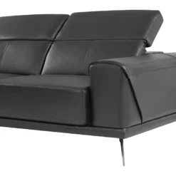 Canapé D'angle Gauche En Cuir De Buffle Noir ANDOR 21 Canapé D'angle Gauche En Cuir De Buffle Noir ANDOR -Promos Chesteris Boutique canape 481079