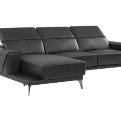 Canapé D'angle Gauche En Cuir De Buffle Noir ANDOR 17 Canapé D'angle Gauche En Cuir De Buffle Noir ANDOR -Promos Chesteris Boutique canape 481087