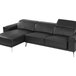 Canapé D'angle Gauche En Cuir De Buffle Noir ANDOR 16 Canapé D'angle Gauche En Cuir De Buffle Noir ANDOR -Promos Chesteris Boutique canape 481089