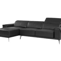 Canapé D'angle Gauche En Cuir De Buffle Noir ANDOR 15 Canapé D'angle Gauche En Cuir De Buffle Noir ANDOR -Promos Chesteris Boutique canape 481091