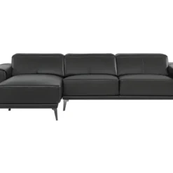 Canapé D'angle Gauche En Cuir De Buffle Noir ANDOR 14 Canapé D'angle Gauche En Cuir De Buffle Noir ANDOR -Promos Chesteris Boutique canape 481093