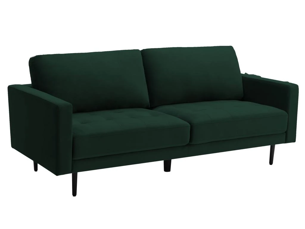Canapé 3 Places En Velours Vert Sapin ESTELA 3 Canapé 3 Places En Velours Vert Sapin ESTELA – Image 3
