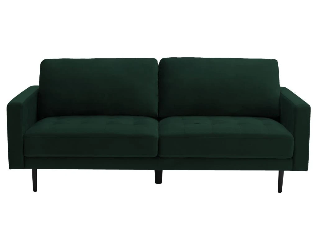 Canapé 3 Places En Velours Vert Sapin ESTELA 2 Canapé 3 Places En Velours Vert Sapin ESTELA – Image 2
