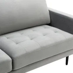 Canapé 3 Places En Velours Gris ESTELA -Promos Chesteris Boutique canape 4837563