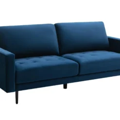 Canapé 3 Places En Velours Bleu ESTELA -Promos Chesteris Boutique canape 4837587