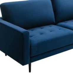 Canapé 3 Places En Velours Bleu ESTELA -Promos Chesteris Boutique canape 4837589