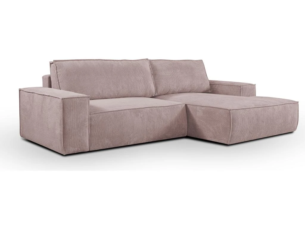 Canapé D'angle Convertible En Velours Côtelé Rose AMELIA De Pascal Morabito - Angle Droit 2 Canapé D'angle Convertible En Velours Côtelé Rose AMELIA De Pascal Morabito - Angle Droit – Image 2