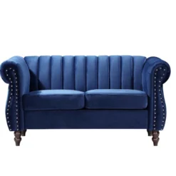 Canapé Chesterfield 2 Places En Velours Bleu Roi TRUMBO -Promos Chesteris Boutique canape 4879317