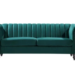 Canapé Chesterfield 3 Places En Velours Vert émeraude TRUMBO -Promos Chesteris Boutique canape 4879343