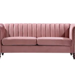 Canapé Chesterfield 3 Places En Velours Vieux Rose TRUMBO 5 Canapé Chesterfield 3 Places En Velours Vieux Rose TRUMBO -Promos Chesteris Boutique canape 4879349