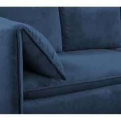 Canapé D'angle Convertible En Velours Côtelé Bleu Marine TEODORA De PASCAL MORABITO - Angle Droit -Promos Chesteris Boutique canape 487953