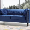 Canapé 3 Places En Velours Bleu Roi TURNER