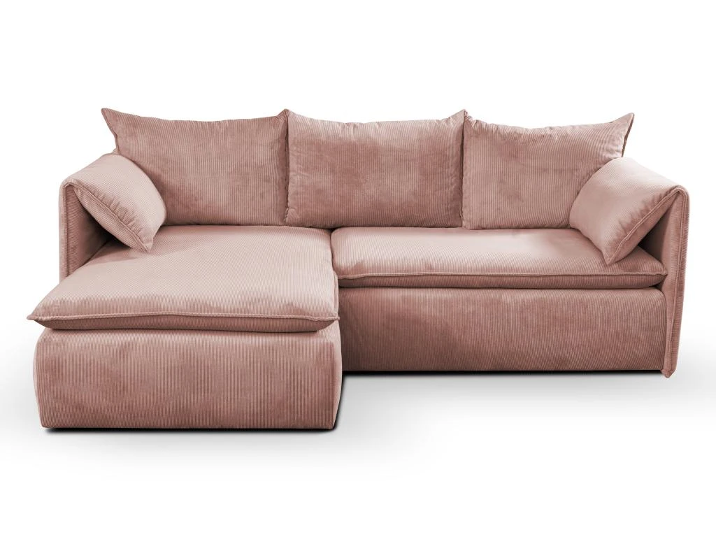 Canapé D'angle Convertible En Velours Côtelé Rose TEODORA De PASCAL MORABITO - Angle Gauche 4 Canapé D'angle Convertible En Velours Côtelé Rose TEODORA De PASCAL MORABITO - Angle Gauche – Image 4