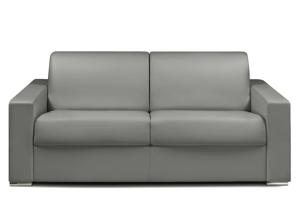 Canapé 3 Places Convertible Express En Simili CALITO - Gris - Couchage 140 Cm - Matelas 18 Cm 1 Canapé 3 Places Convertible Express En Simili CALITO - Gris - Couchage 140 Cm - Matelas 18 Cm