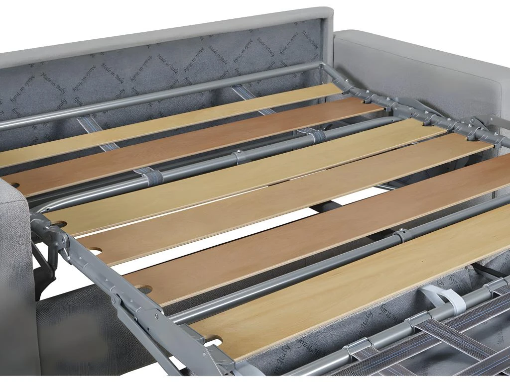 Canapé 3 Places Convertible Express En Simili CALITO - Blanc - Couchage Lattes Larges 140 Cm - Matelas 16 Cm Avec Mousse à Mémoire De Forme DUNLOPILLO 5 Canapé 3 Places Convertible Express En Simili CALITO - Blanc - Couchage Lattes Larges 140 Cm - Matelas 16 Cm Avec Mousse à Mémoire De Forme DUNLOPILLO – Image 5