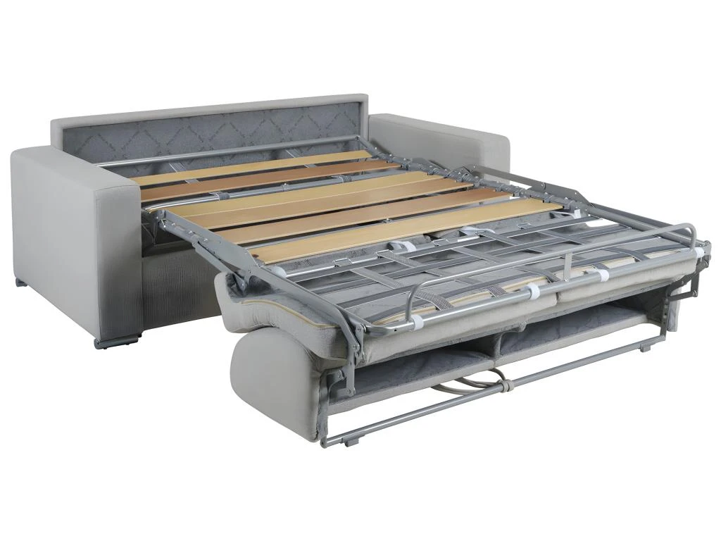 Canapé 3 Places Convertible Express En Simili CALITO - Blanc - Couchage Lattes Larges 140 Cm - Matelas 18 Cm Avec Mémoire De Forme DUNLOPILLO 3 Canapé 3 Places Convertible Express En Simili CALITO - Blanc - Couchage Lattes Larges 140 Cm - Matelas 18 Cm Avec Mémoire De Forme DUNLOPILLO – Image 3