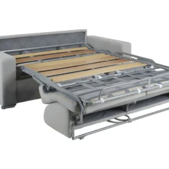 Canapé 4 Places Convertible Express En Simili CALITO - Blanc - Couchage Lattes Larges 160 Cm - Matelas 16 Cm Avec Mousse à Mémoire De Forme DUNLOPILLO -Promos Chesteris Boutique canape 489631